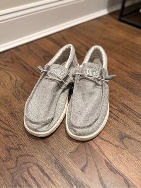 Hey Dude Grey Canvas Slip-On Moccasin Sneakers